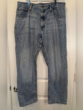 Wrangler Relaxed Fit Jeans Mens 36x29 Light Wash Straight Leg 100% Cotton